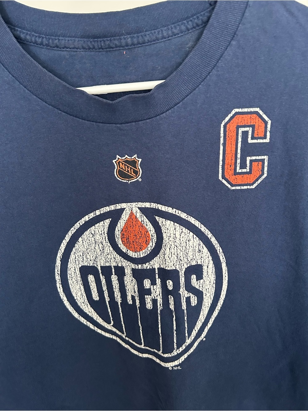 🧡5/$25🧡Edmonton Oilers Gretzky Navy Short-Sleeve Crew Neck Tee - Men's - Picture 2 of 4